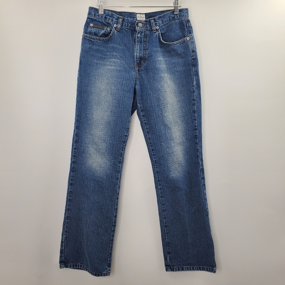 Calvin Klein Denim - Calvin Klein Vintage Mom Jeans Boot Medium Wash High Waisted Rise Blue Baggy